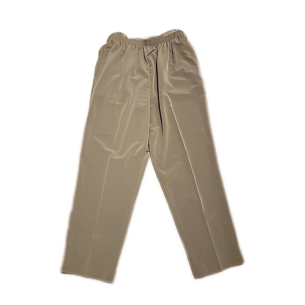 Bonworth Elastic Waist Pull On Pants ~ Sz L ~ Green ~ High Rise ~ 29.5 " Inseam